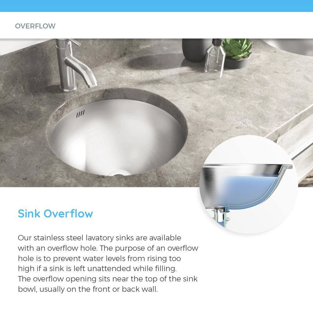 MR Direct Tri-Mount Bathroom Sink in Stainless Steel with Pop-Up Drain in Brushed Nickel 7 MR Direct Tri-Mount Bathroom Sink in Stainless Steel with Pop-Up Drain in Brushed Nickel - Image 5