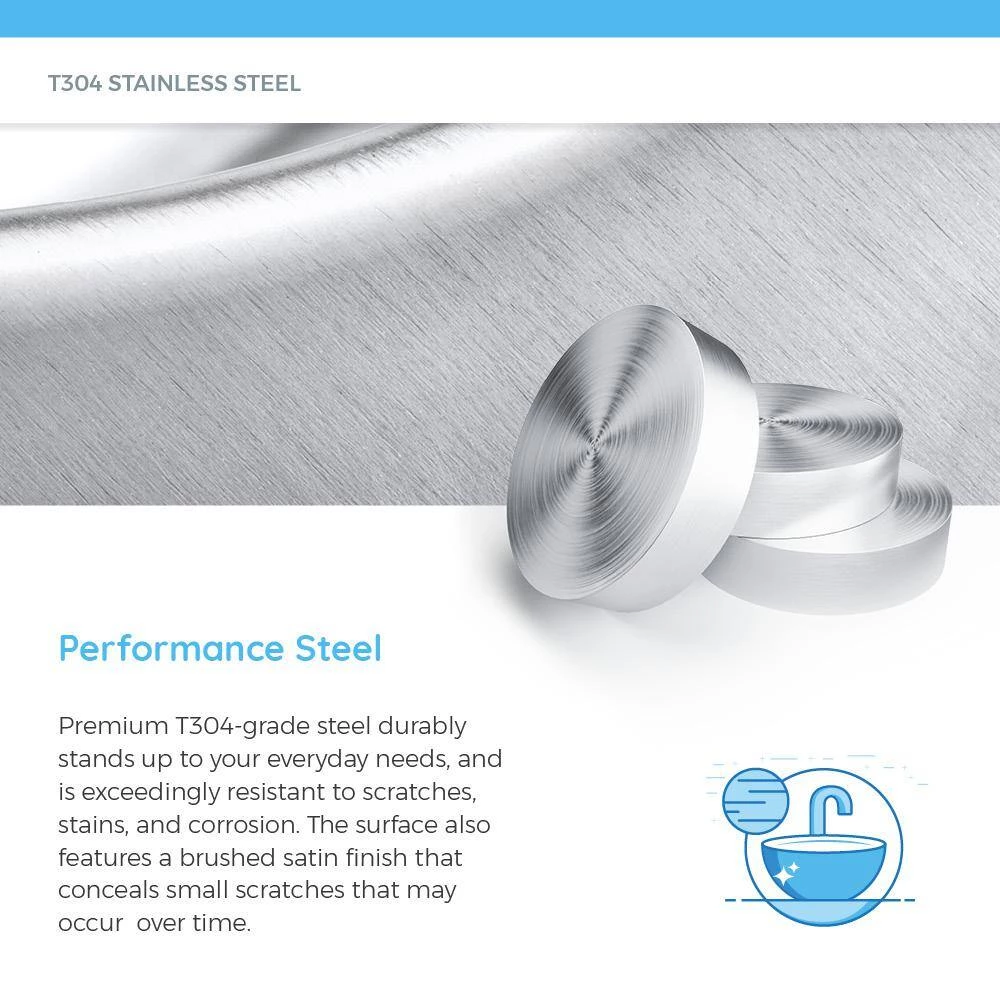 MR Direct Tri-Mount Bathroom Sink in Stainless Steel with Pop-Up Drain in Brushed Nickel 9 MR Direct Tri-Mount Bathroom Sink in Stainless Steel with Pop-Up Drain in Brushed Nickel - Image 7