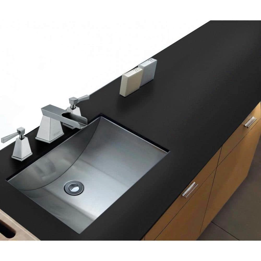 Ruvati 18 in. x 12 in. Brushed Stainless Steel Undermount Rectangular Bathroom Sink 8 Ruvati 18 in. x 12 in. Brushed Stainless Steel Undermount Rectangular Bathroom Sink - Image 6