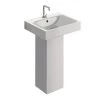 WS Bath Collections Momento Bathroom Pedestal in Ceramic White