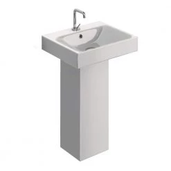 WS Bath Collections Momento Bathroom Pedestal in Ceramic White