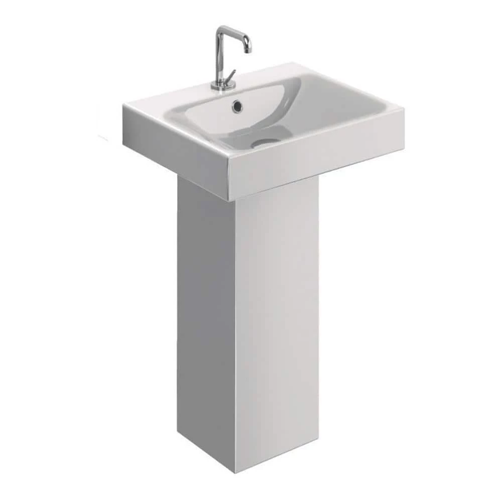 WS Bath Collections Momento Bathroom Pedestal in Ceramic White 3 WS Bath Collections Momento Bathroom Pedestal in Ceramic White