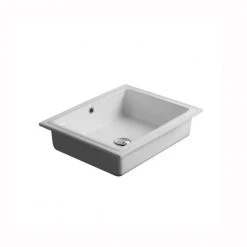 WS Bath Collections City Undermount Bathroom Vessel Sink in Ceramic White