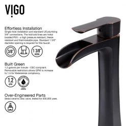 VIGO Glass Rectangular Vessel Bathroom Sink in Chocolate Brown with Niko Faucet and Pop-Up Drain in Antique Rubbed Bronze -Bathroom Sinks Sales chocolate vigo vessel sinks vgt1055 1f 1000