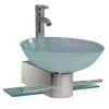 Fresca Cristallino Vessel Sink in Frosted Glass with Stand in Chrome -Bathroom Sinks Sales chrome fresca pedestal sinks fvn1012 64 1000
