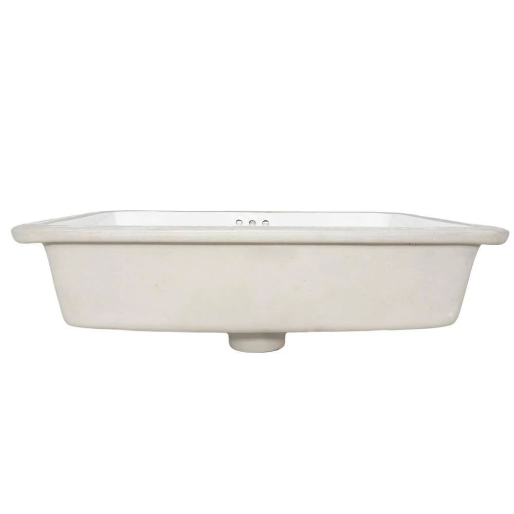 Novatto 20.5 in. Shallow Rectangular Undermount Porcelain Bathroom Sink in White with Overflow Drain in Chrome 6 Novatto 20.5 in. Shallow Rectangular Undermount Porcelain Bathroom Sink in White with Overflow Drain in Chrome - Image 5