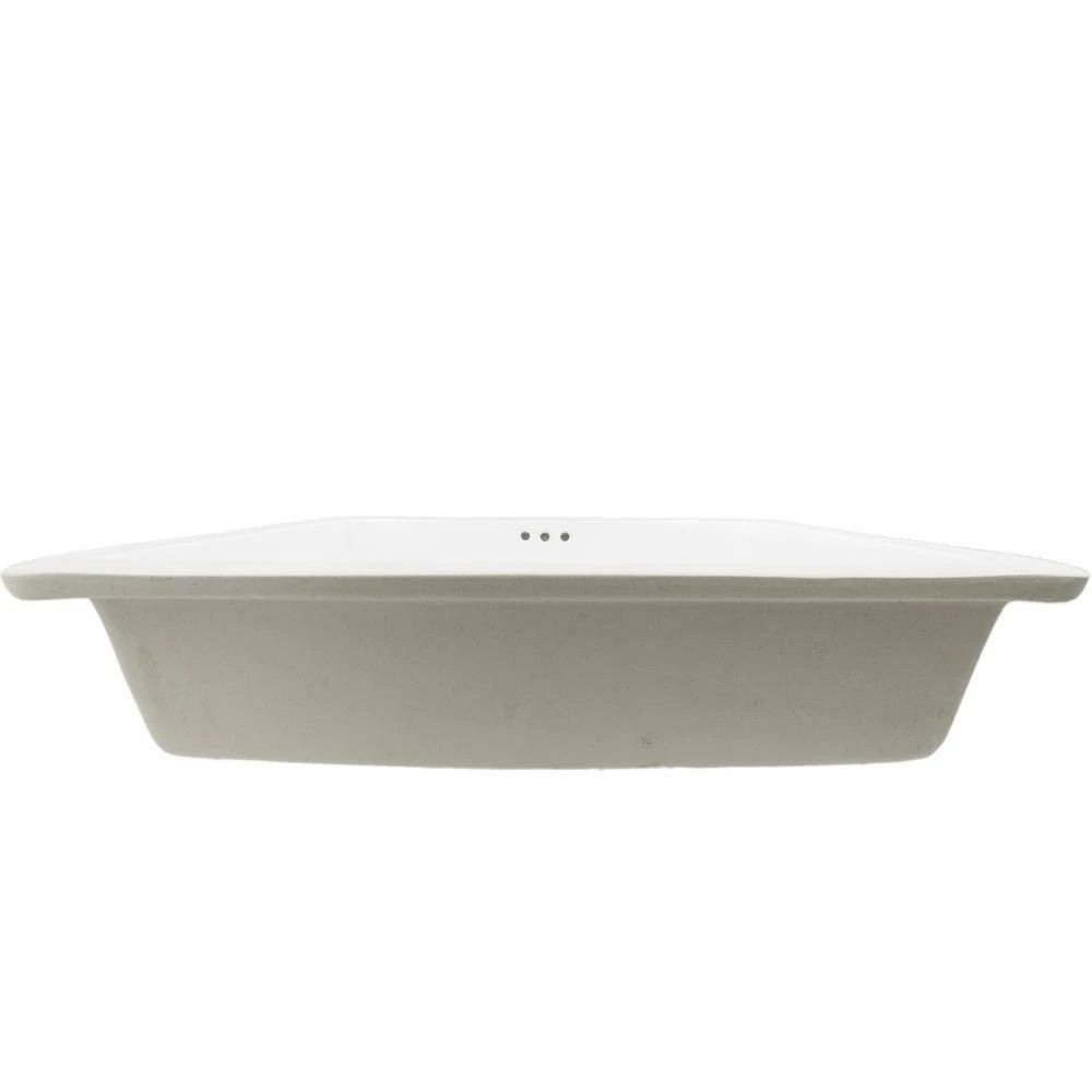 Novatto 20.5 in. Shallow Rectangular Undermount Porcelain Bathroom Sink in White with Overflow Drain in Chrome 7 Novatto 20.5 in. Shallow Rectangular Undermount Porcelain Bathroom Sink in White with Overflow Drain in Chrome - Image 6