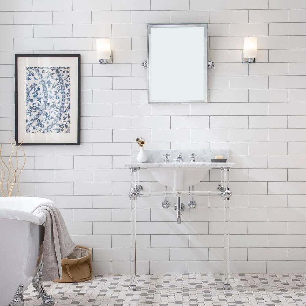 Water Creation Empire 30 in. Acrylic Wash Stand Legs with Chrome Connectors 6 Water Creation Empire 30 in. Acrylic Wash Stand Legs with Chrome Connectors - Image 4