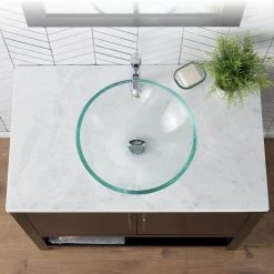 KRAUS 14 in. Glass Vessel Sink in Clear -Bathroom Sinks Sales clear kraus vessel sinks gv 101 14 44 1000