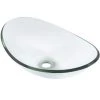 Novatto Chiaro Oval Slipper Glass Vessel Sink in Clear -Bathroom Sinks Sales clear novatto vessel sinks tis 324c 64 1000