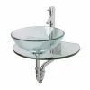 RENOVATORS SUPPLY MANUFACTURING Corona 27-7/8 in. Glass Wall Mounted Bathroom Sink Combo with Faucet and Drain 2 RENOVATORS SUPPLY MANUFACTURING Corona 27-7/8 in. Glass Wall Mounted Bathroom Sink Combo with Faucet and Drain -Bathroom Sinks Sales clear wall mount sinks 10918 64 1000