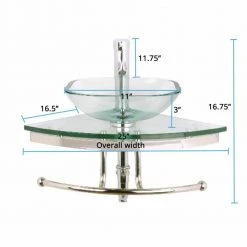 RENOVATORS SUPPLY MANUFACTURING Talula 25 in. Corner Glass Wall Mounted Bathroom Sink Combo with Faucet and Drain -Bathroom Sinks Sales clear wall mount sinks 17682 4f 1000
