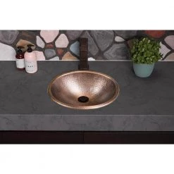 Monarch Abode 17 in. Hand Hammered Oval Drop-In Bathroom Sink in Pure Copper 15 Monarch Abode 17 in. Hand Hammered Oval Drop-In Bathroom Sink in Pure Copper -Bathroom Sinks Sales copper monarch abode drop in bathroom sinks 17003 44 1000