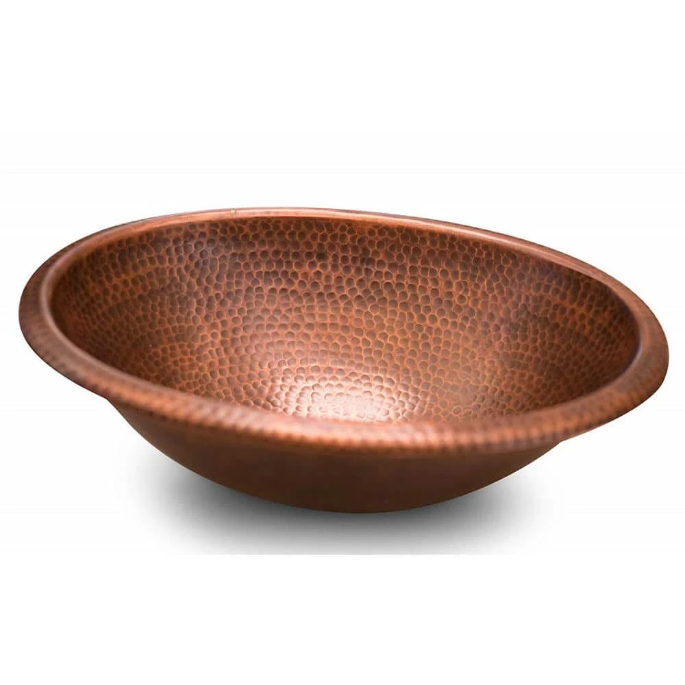 Monarch Abode 17 in. Hand Hammered Oval Drop-In Bathroom Sink in Pure Copper 10 Monarch Abode 17 in. Hand Hammered Oval Drop-In Bathroom Sink in Pure Copper - Image 8