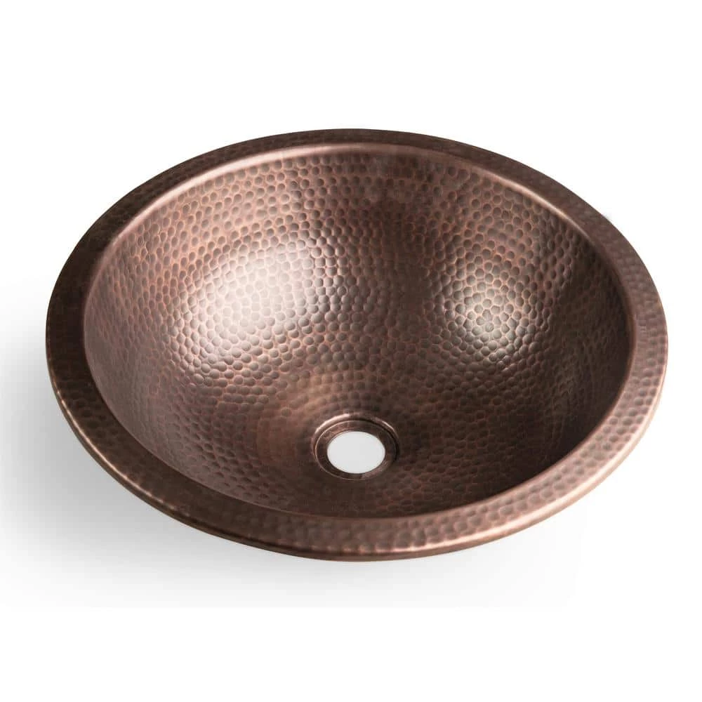 Monarch Abode 16 in. Hand Hammered Rotunda Dual Mount Bathroom Sink in Pure Copper 3 Monarch Abode 16 in. Hand Hammered Rotunda Dual Mount Bathroom Sink in Pure Copper