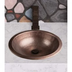 Monarch Abode 16 in. Hand Hammered Rotunda Dual Mount Bathroom Sink in Pure Copper 10 Monarch Abode 16 in. Hand Hammered Rotunda Dual Mount Bathroom Sink in Pure Copper -Bathroom Sinks Sales copper monarch abode drop in bathroom sinks 17094 c3 1000