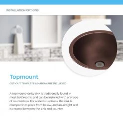 MR Direct Top-Mount Bathroom Sink in Copper -Bathroom Sinks Sales copper mr direct drop in bathroom sinks 921 fa 1000