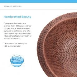 MR Direct Dual-Mount Bathroom Sink in Copper -Bathroom Sinks Sales copper mr direct undermount bathroom sinks 909 4f 1000