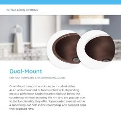 MR Direct Dual-Mount Bathroom Sink in Copper -Bathroom Sinks Sales copper mr direct undermount bathroom sinks 909 fa 1000