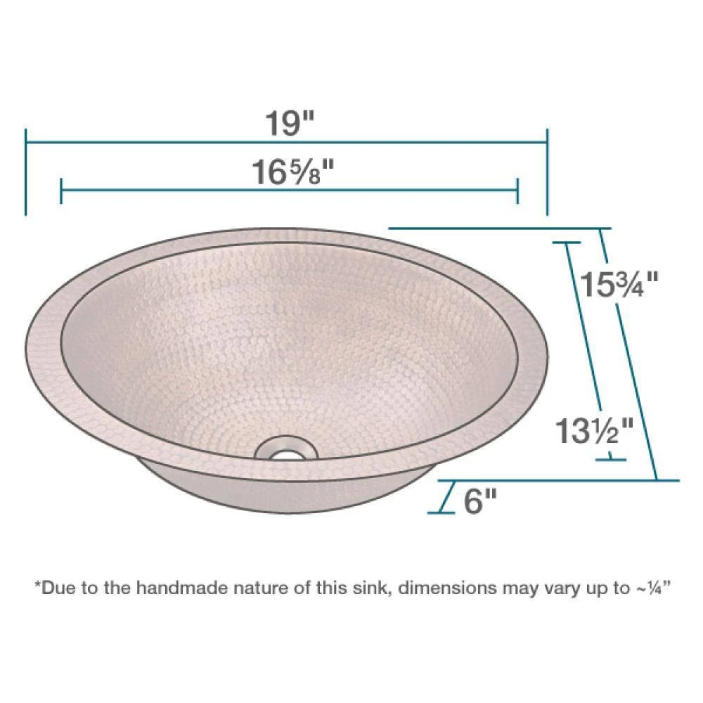 MR Direct Dual-Mount Bathroom Sink in Copper 5 MR Direct Dual-Mount Bathroom Sink in Copper - Image 3