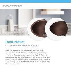 MR Direct Dual-Mount Bathroom Sink in Copper 13 MR Direct Dual-Mount Bathroom Sink in Copper -Bathroom Sinks Sales copper mr direct undermount bathroom sinks 910 fa 1000