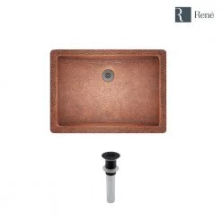Rene Under-Mount Bathroom Sink in Copper with Grid Drain in Antique Bronze -Bathroom Sinks Sales copper rene undermount bathroom sinks r4 1006 gd abr 40 1000