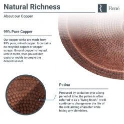 Rene Undermount Bathroom Sink in Copper with Grid Drain in Oil Rubbed Bronze 13 Rene Undermount Bathroom Sink in Copper with Grid Drain in Oil Rubbed Bronze -Bathroom Sinks Sales copper rene undermount bathroom sinks r4 1006 gd orb 1d 1000