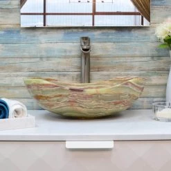 Onyx Marble Designs Oval Onyx Stone Vessel Sink in Dark Green -Bathroom Sinks Sales dark green onyx marble designs vessel sinks snk ov ga s 31 1000