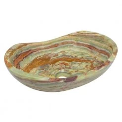 Onyx Marble Designs Oval Onyx Stone Vessel Sink in Dark Green