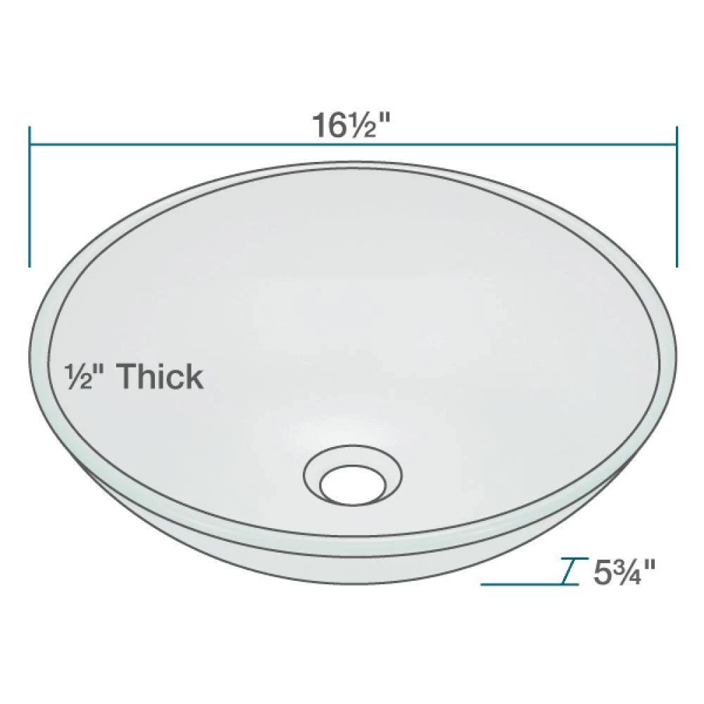 Rene Glass Vessel Sink in Frosted with R9-7001 Faucet and Pop-Up Drain in Brushed Nickel 11 Rene Glass Vessel Sink in Frosted with R9-7001 Faucet and Pop-Up Drain in Brushed Nickel - Image 9