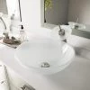 VIGO Glass Round Vessel Bathroom Sink in Frosted White with Waterfall Faucet and Pop-Up Drain in Brushed Nickel 2 VIGO Glass Round Vessel Bathroom Sink in Frosted White with Waterfall Faucet and Pop-Up Drain in Brushed Nickel -Bathroom Sinks Sales frosted vigo vessel sinks vgt036bnrnd 64 1000