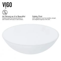 VIGO Glass Round Vessel Bathroom Sink in Frosted White with Waterfall Faucet and Pop-Up Drain in Brushed Nickel -Bathroom Sinks Sales frosted vigo vessel sinks vgt036bnrnd 66 1000