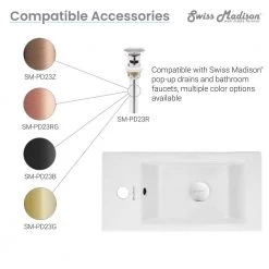 Swiss Madison Voltaire 19.5 in. x 10 in. Rectangular Ceramic Wall Hung Vessel Sink with Left Side Faucet Mount in White -Bathroom Sinks Sales glossy swiss madison wall mount sinks sm ws315 4f 1000