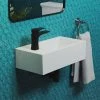 Swiss Madison Voltaire 19.5 in. x 10 in. Rectangular Ceramic Wall Hung Vessel Sink with Left Side Faucet Mount in White 2 Swiss Madison Voltaire 19.5 in. x 10 in. Rectangular Ceramic Wall Hung Vessel Sink with Left Side Faucet Mount in White -Bathroom Sinks Sales glossy swiss madison wall mount sinks sm ws315 64 1000