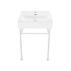 Swiss Madison Claire 24 in. Ceramic Console Sink Basin and Legs Combo in Glossy White Basin with Matte White Legs 19 Swiss Madison Claire 24 in. Ceramic Console Sink Basin and Legs Combo in Glossy White Basin with Matte White Legs -Bathroom Sinks Sales glossy white swiss madison console sinks sm cs741 44 1000