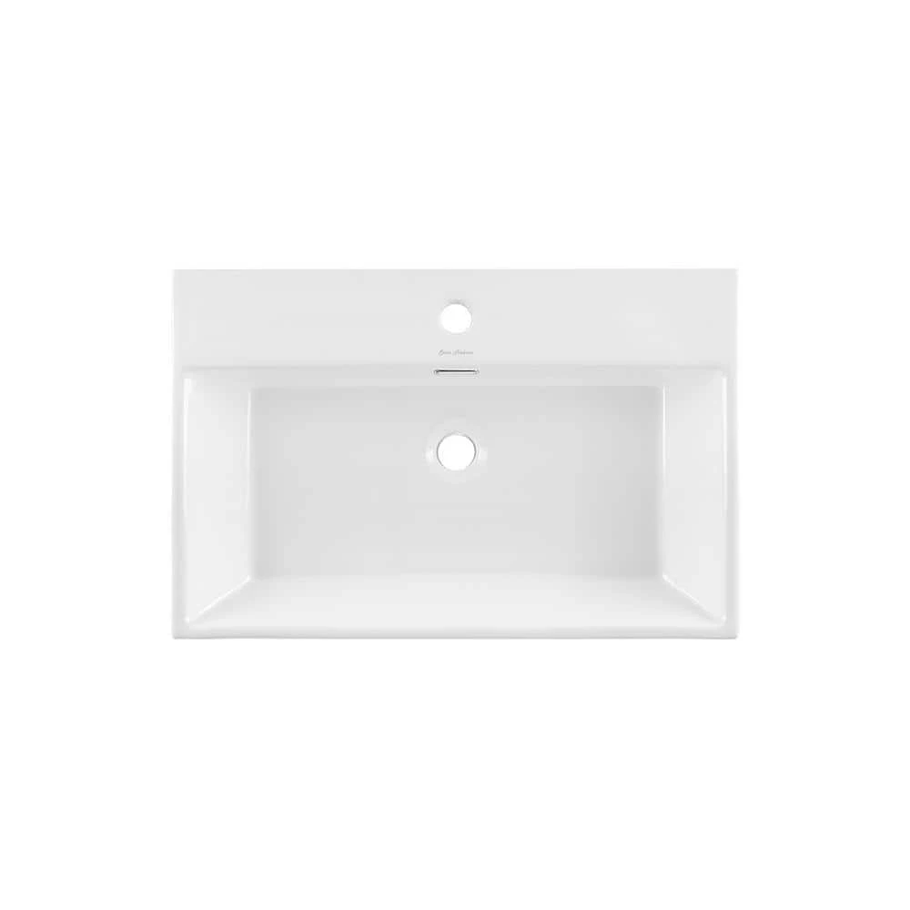 Swiss Madison Claire 24 in. Ceramic Console Sink Basin and Legs Combo in Glossy White Basin with Matte White Legs 8 Swiss Madison Claire 24 in. Ceramic Console Sink Basin and Legs Combo in Glossy White Basin with Matte White Legs - Image 6