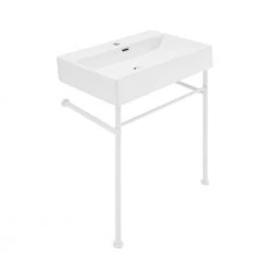 Swiss Madison Claire 24 in. Ceramic Console Sink Basin and Legs Combo in Glossy White Basin with Matte White Legs 16 Swiss Madison Claire 24 in. Ceramic Console Sink Basin and Legs Combo in Glossy White Basin with Matte White Legs -Bathroom Sinks Sales glossy white swiss madison console sinks sm cs741 c3 1000
