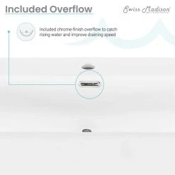 Swiss Madison Claire 30 in. Ceramic Console Sink Basin and Leg Combo in Glossy White Basin with Matte White Legs -Bathroom Sinks Sales glossy white swiss madison console sinks sm cs742 1d 1000