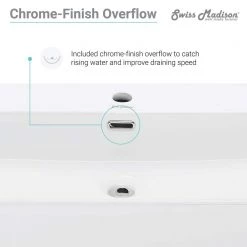 Swiss Madison Claire 24 in. Console Sink White Basin Black Legs 26 Swiss Madison Claire 24 in. Console Sink White Basin Black Legs -Bathroom Sinks Sales glossy white swiss madison console sinks sm cs771 44 1000