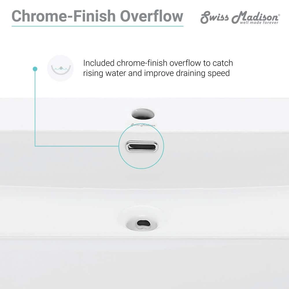 Swiss Madison Claire 24 in. Console Sink White Basin Black Legs 12 Swiss Madison Claire 24 in. Console Sink White Basin Black Legs - Image 11