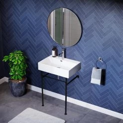 Swiss Madison Claire 24 in. Console Sink White Basin Black Legs 29 Swiss Madison Claire 24 in. Console Sink White Basin Black Legs -Bathroom Sinks Sales glossy white swiss madison console sinks sm cs771 d4 1000