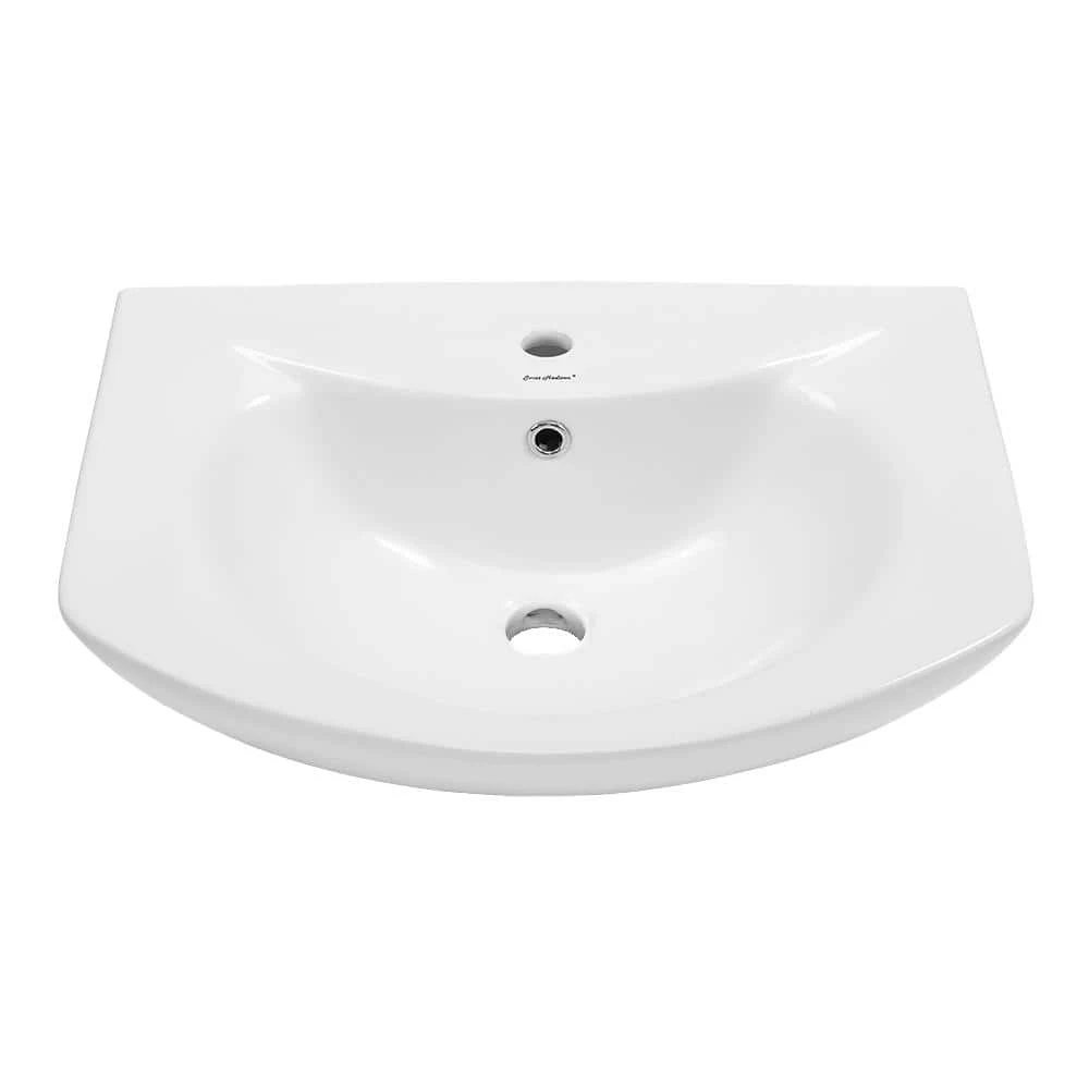 Swiss Madison Chateau Pedestal Bathroom Sink Round Single Faucet Hole in White 5 Swiss Madison Chateau Pedestal Bathroom Sink Round Single Faucet Hole in White - Image 3