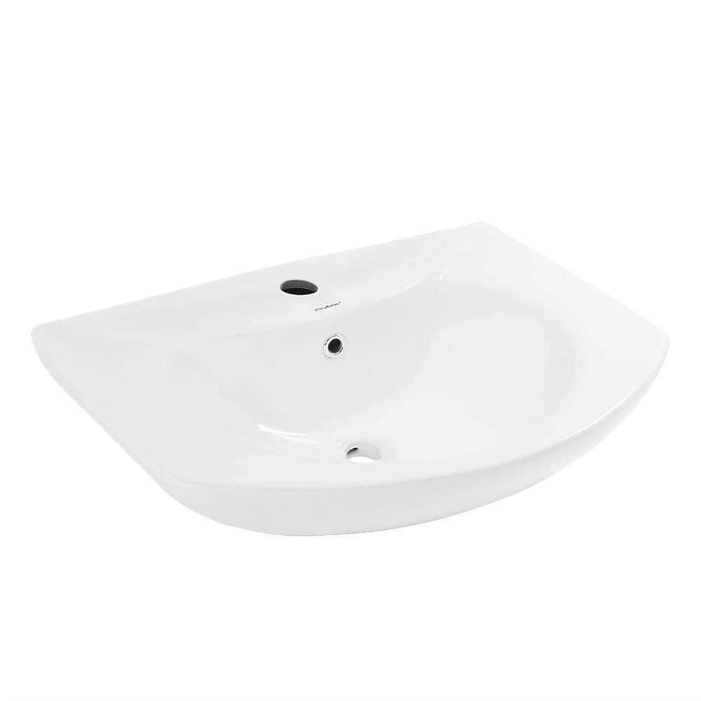 Swiss Madison Chateau Pedestal Bathroom Sink Round Single Faucet Hole in White 4 Swiss Madison Chateau Pedestal Bathroom Sink Round Single Faucet Hole in White - Image 2