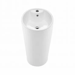 Swiss Madison Monaco Circular Basin Pedestal Sink in Glossy White -Bathroom Sinks Sales glossy white swiss madison pedestal sinks sm ps307 40 1000