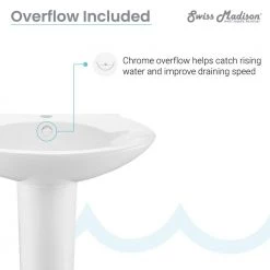 Swiss Madison Plaisir Rounded Pedestal Sink in Glossy White 14 Swiss Madison Plaisir Rounded Pedestal Sink in Glossy White -Bathroom Sinks Sales glossy white swiss madison pedestal sinks sm ps309 66 1000