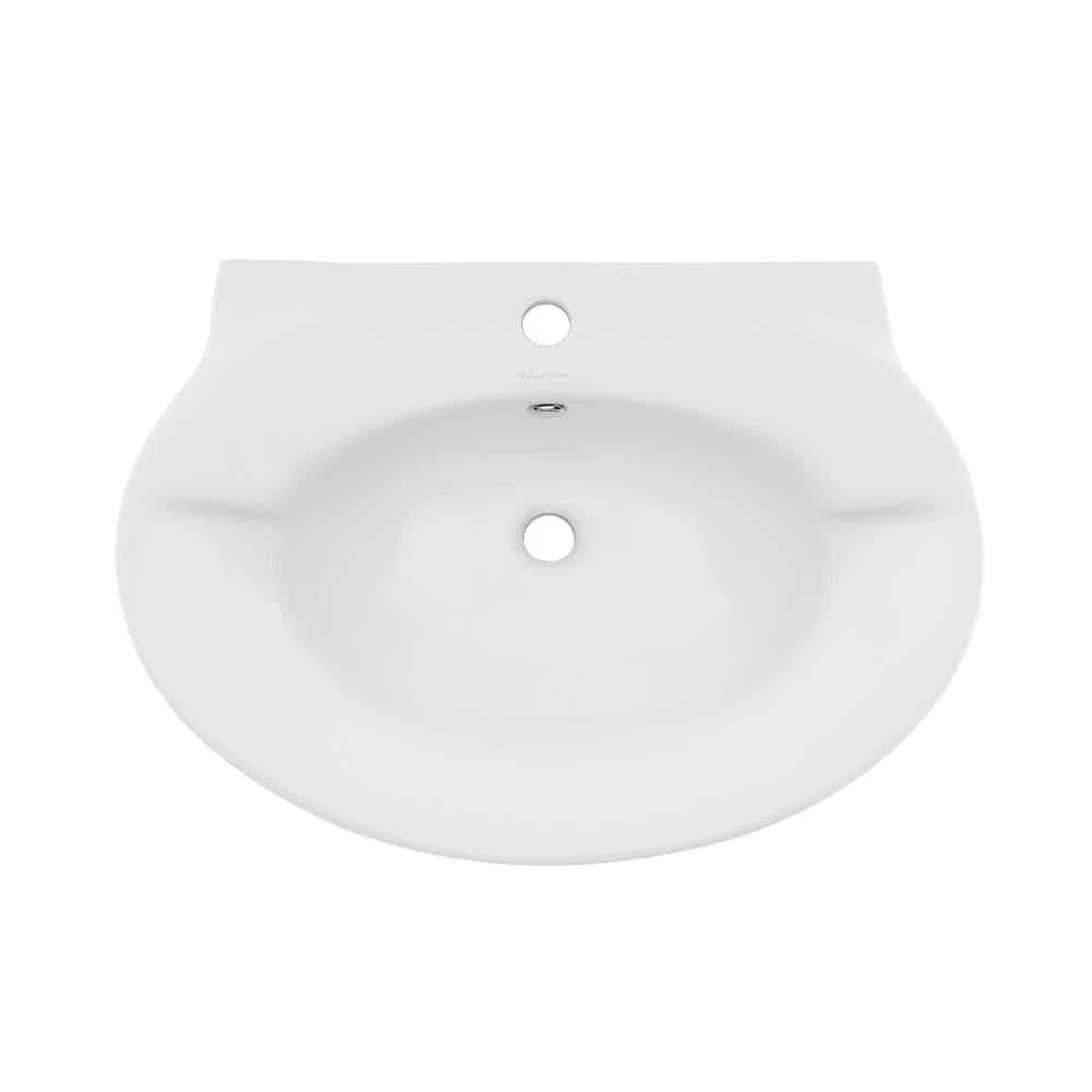 Swiss Madison Plaisir Rounded Pedestal Sink in Glossy White 5 Swiss Madison Plaisir Rounded Pedestal Sink in Glossy White - Image 3