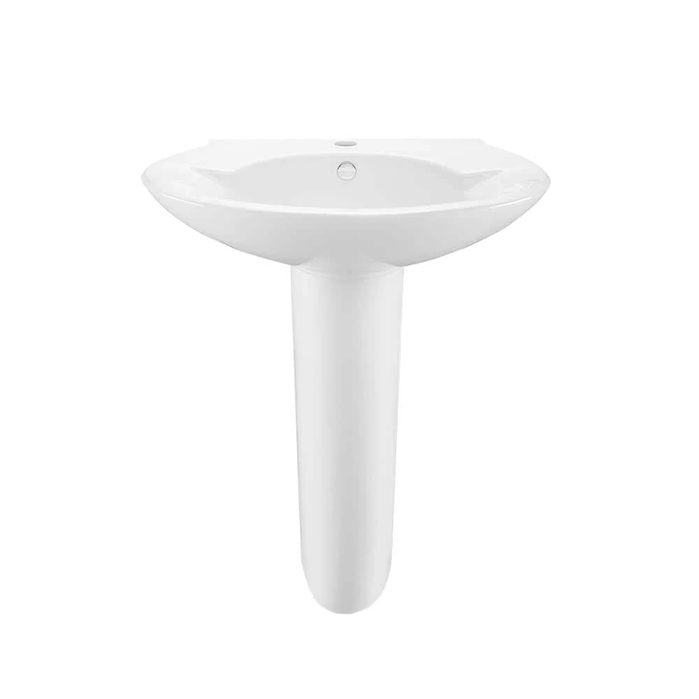 Swiss Madison Plaisir Rounded Pedestal Sink in Glossy White 4 Swiss Madison Plaisir Rounded Pedestal Sink in Glossy White - Image 2
