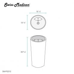 Swiss Madison St. Tropez 1-piece Circular Pedestal Sink in Glossy White -Bathroom Sinks Sales glossy white swiss madison pedestal sinks sm ps310 44 1000