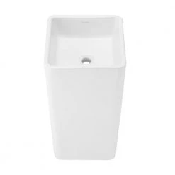 Swiss Madison Claire 15.75 in x 15.75 in Ceramic One-Piece Glossy White Pedestal Sink and Basin Combo -Bathroom Sinks Sales glossy white swiss madison pedestal sinks sm ps315 40 1000