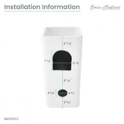 Swiss Madison Claire 15.75 in x 15.75 in Ceramic One-Piece Glossy White Pedestal Sink and Basin Combo -Bathroom Sinks Sales glossy white swiss madison pedestal sinks sm ps315 c3 1000